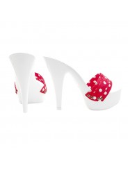 CLOGS MIT ROTEM POLKA-PUNKTBAND UND ABSATZ 13