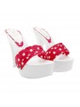 CLOGS MIT ROTEM POLKA-PUNKTBAND UND ABSATZ 13