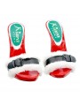 RED CHRISTMAS CLOGS WITH WHITE FUR AND BUCKLE
