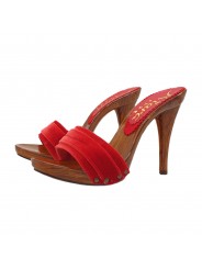CLOGS ROT AUS SAMT ABSATZ 12