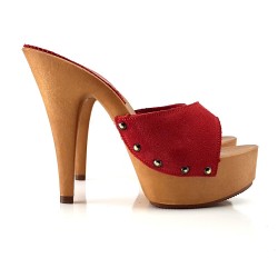 SABOT SUEDE ROUGE TALON 13