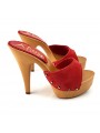 ZUECOS DE TACON ALTO GAMUZA  ROJOS