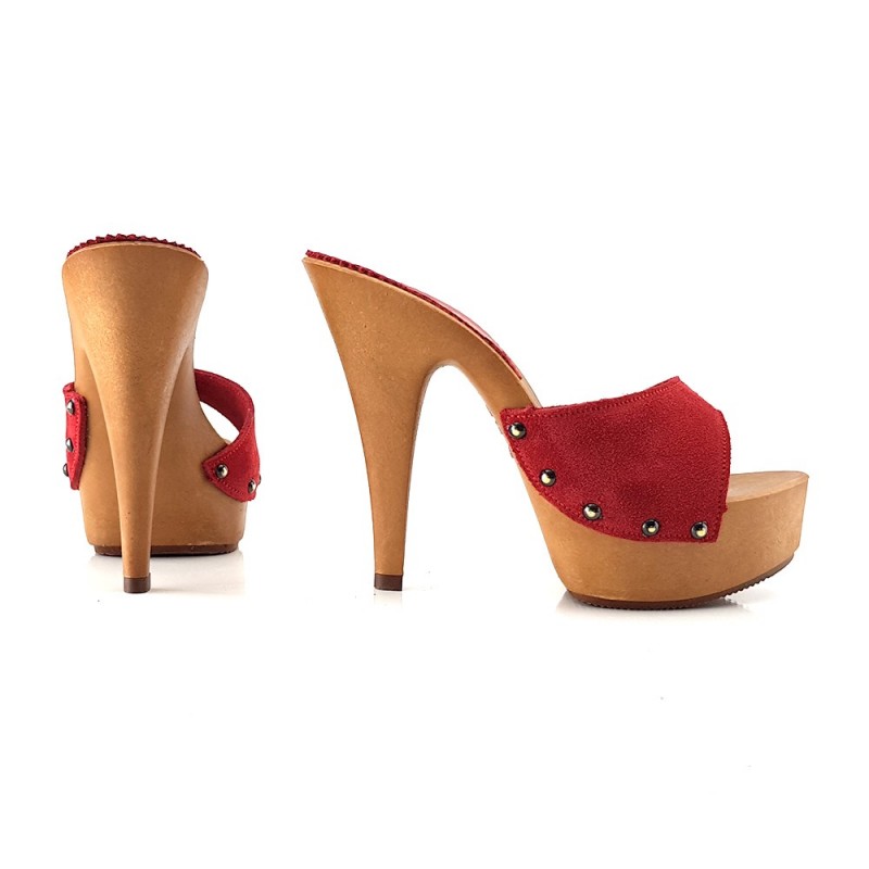 SABOT SUEDE ROUGE TALON 13