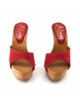 ZUECOS DE TACON ALTO GAMUZA  ROJOS