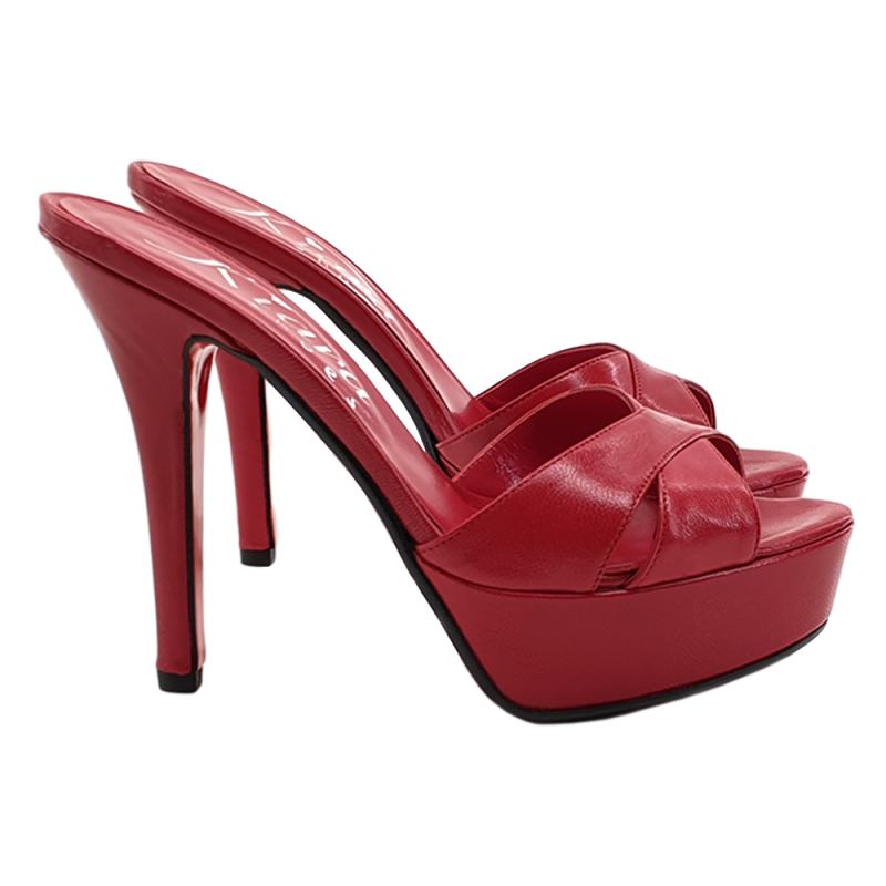 SABOTTE EN CUIR ROUGE JUSQU'À 42