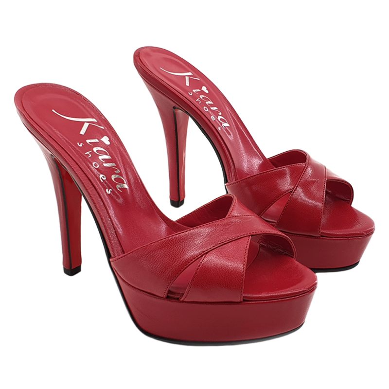 RED LEATHER SANDALS WITH RED SOLE SIZE UP TO 42