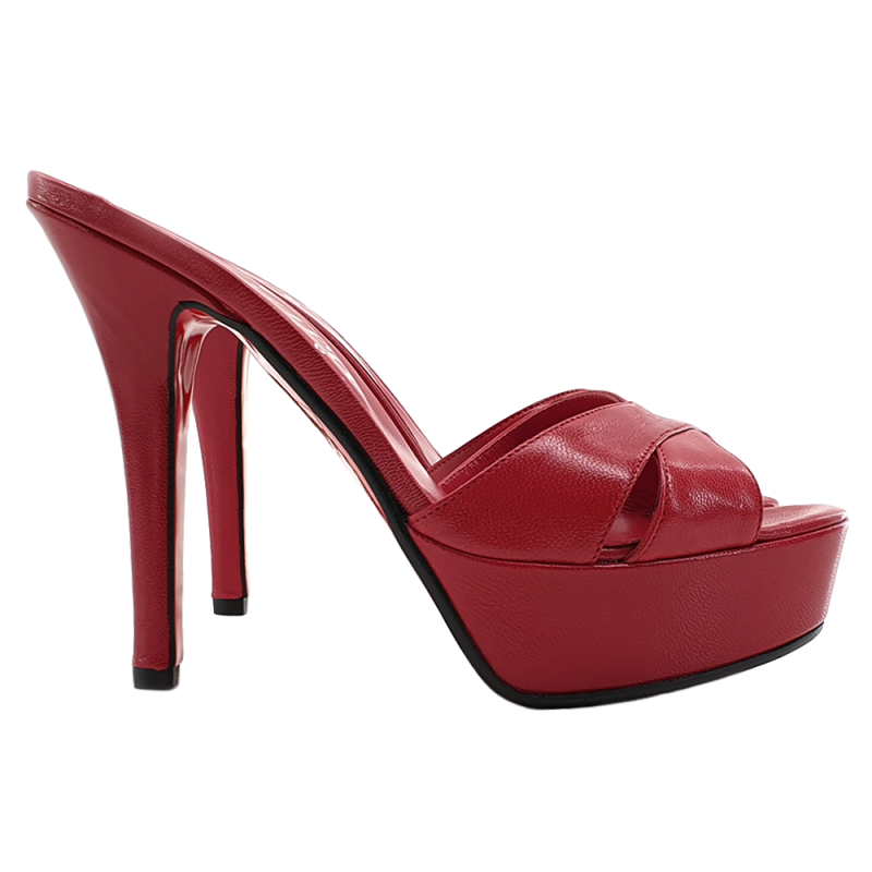 SABOTTE EN CUIR ROUGE JUSQU'À 42