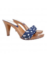 SABOTS BLEUS A POIS TALON 9