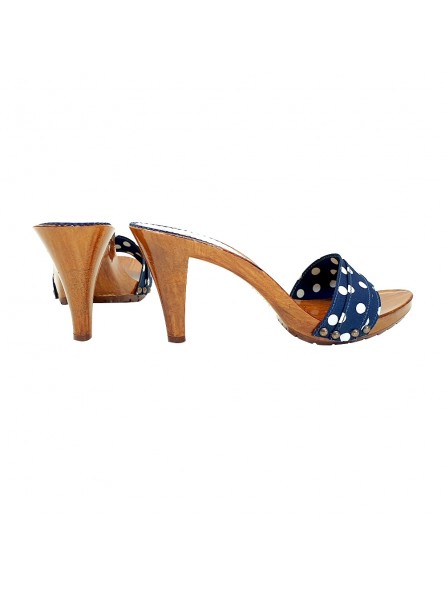 SABOTS BLEUS A POIS TALON 9