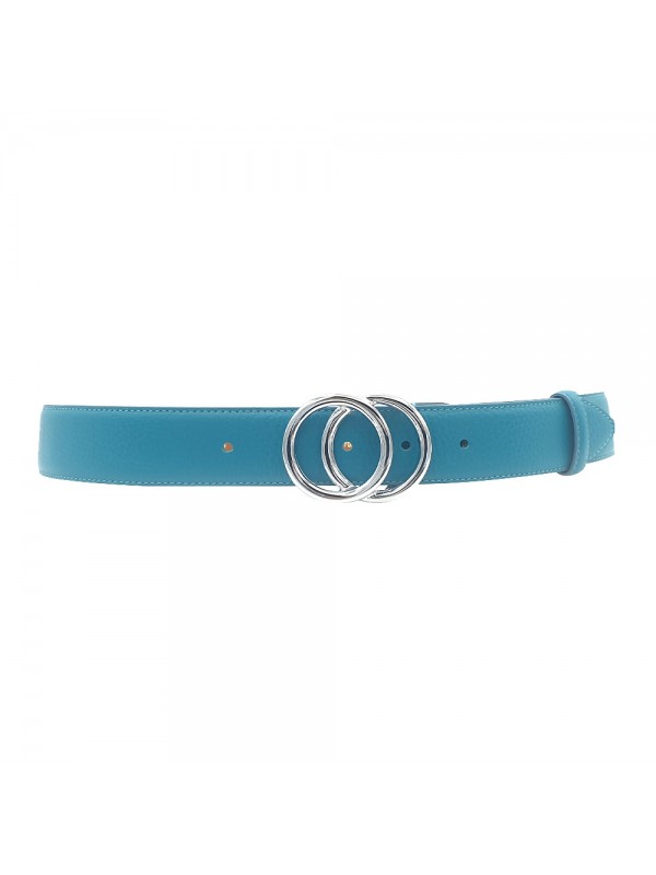 BLUE LEATHER BELT FROM 70 TO 85 CM