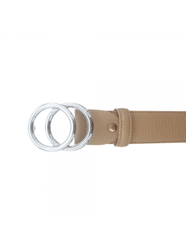 CEINTURE BEIGE EN CUIR DE 70 À 85 CM