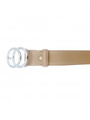 CEINTURE BEIGE EN CUIR DE 70 À 85 CM