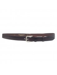 CEINTURE UNISEXE EN CUIR AVEC BOUCLE MARRON / NOIRE