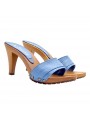 SABOTS AVEC BANDE EN CUIR BLEU