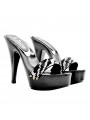 SABOTS NOIR AVEC STRASS EFFET ZÉBRÉ