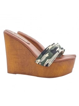 WEDGE CLOGS CAMOUFLAGE HEEL 13