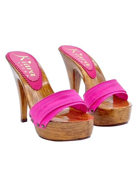 Zuecos de Lona para Mujer Rosa Fucsia 37 kiara shoes Tommy Fuxia