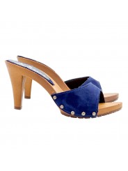 SABOTS EN DAIM BLEU AVEC TALON 9