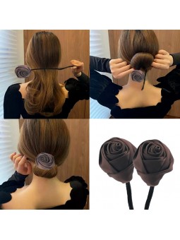 FLOWER WRAP CHIGNON BROWN...
