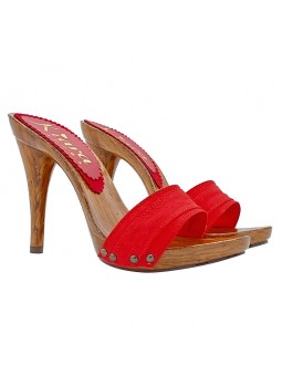 RED CLOGS HEEL 12