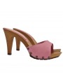 ROSA WILDLEDER-CLOGS MIT ABSATZ 9