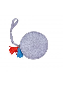 GLICINE PURSE WITH HANDLE AND FRINGES