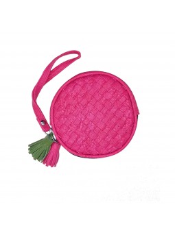 PORTAMONETE FUCSIA CON MANICO E FRANGE