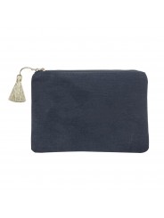 POCHETTE NOIRE EN TISSU AVEC ZIP