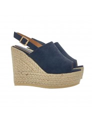 COMPENSÉE EN CORDE NOIRE EN DAIM SYNTHÉTIQUE