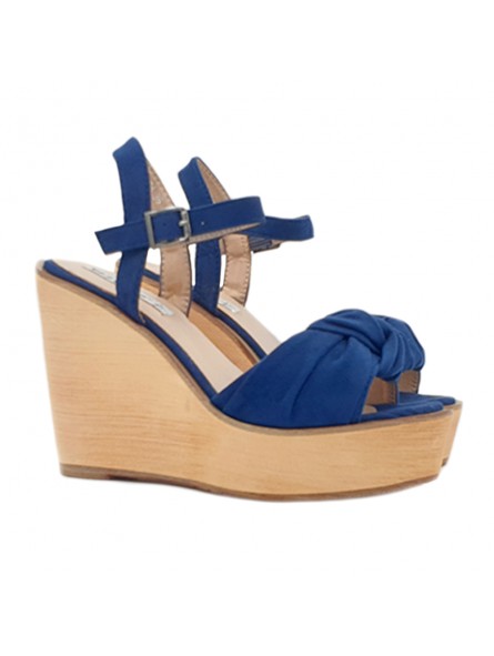BLUE WEDGE WITH KNOT BAND AND STRAP