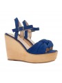 BLUE WEDGE WITH KNOT BAND AND STRAP