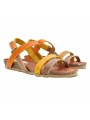 COMFORTABLE TWO-TONE SANDALS WITH STRAP
