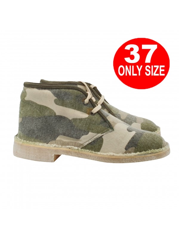 CAMOUFLAGE PATTERNED ANKLE BOOT WITH LACES - size 37