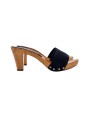 BEQUEME CLOGS AUS SCHWARZEM WILDLEDER MIT ABSATZ 8