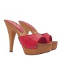 ZUECO ALTOS DE PIEL ROJO