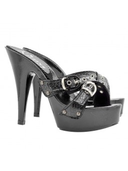 ZUECOS NEGROS "EFECTO PITÓN" CON TACÓN ALTO