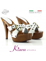 ZOCCOLI CUOIO TACCO 13 CM-K9330 BIANCO