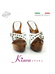 zuecos de cuero natural -K9330