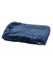 BLUE CLUTCH IN SYNTHETIC FUR