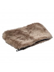 BROWN CLUTCH IN SYNTHETIC FUR