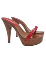 ELEGANTE ROTE CLOGS MIT RIEMEN UND ABSATZ 13