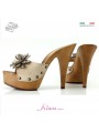 zuecos de cuero natural -K9330 zuecos de cuero natural -K9330