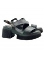 SANDALES PLATFORM EN CUIR NOIR CONFORTABLES