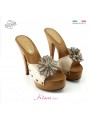 zuecos de cuero natural -K9330 zuecos de cuero natural -K9330