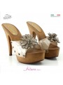zuecos de cuero natural -K9330 zuecos de cuero natural -K9330