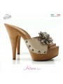 zuecos de cuero natural -K9330 zuecos de cuero natural -K9330