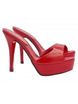 SABOT IN VERA PELLE ROSSO FINO AL N° 44