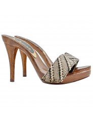 SABOTS AVEC BANDE EN TWEED ET TALON AIGUILLE