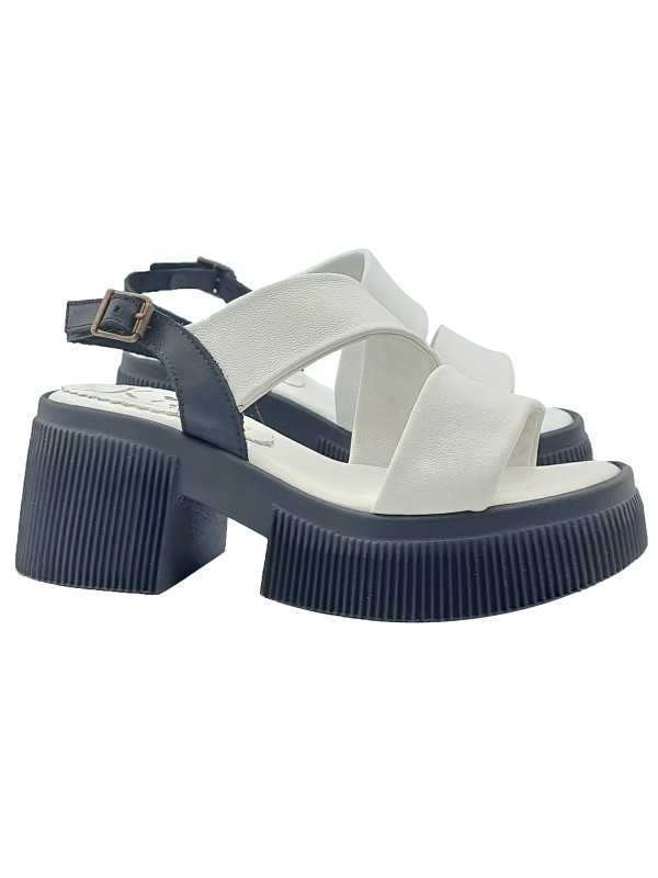 WHITE LEATHER CLOGS WITH SOFT RUBBER SOLE