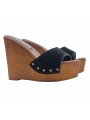 Wedges with black suede band and 13 heel - KZ3001 NERO